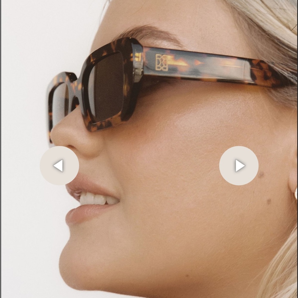 Brown Rectangular Sunglasses With Tortoiseshell P… - image 3